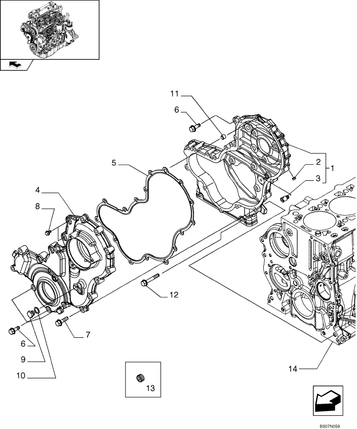 02-41 ENGINE BLOCK FRONT COVER  ASN N8M464426