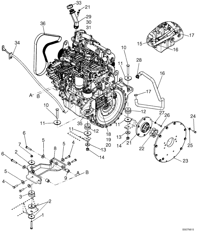 02-05A ENGINE - MOUNTING - NORTH AMERICA ASN L185 NA 1 SPD N8M465249, 2 SPD N8M465247, EU N8M467462; C185 N8M472597