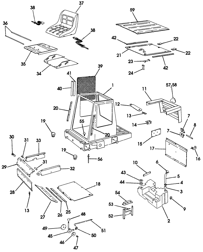 001 MAIN FRAME, FUEL TANK, SEAT & ENGINE SHROUDING