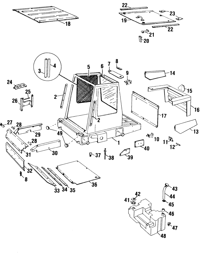 001 MAIN FRAME, FUEL TANK & ENGINE SHROUDING