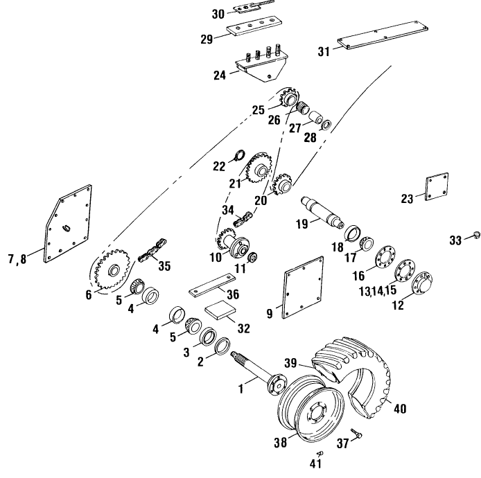 005 WHEELS, SPINDLES & DRIVE GEARS