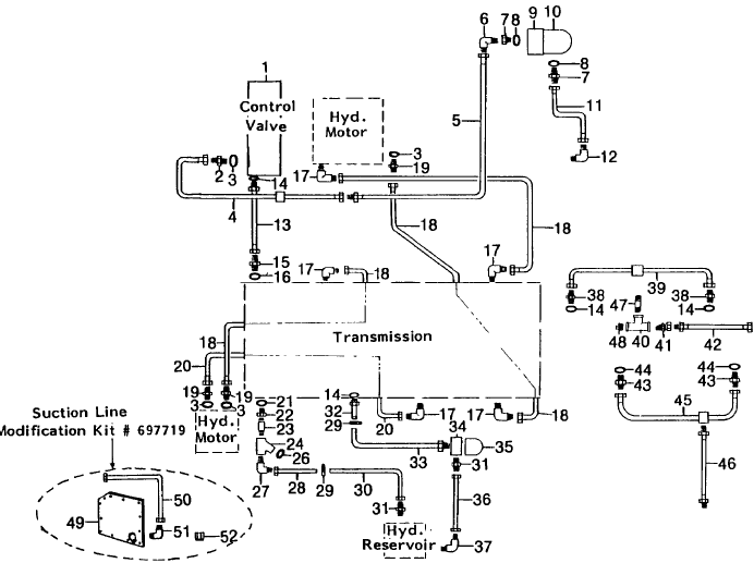 024 HYDRAULICS LINES, MOTOR & OIL RESERVOIR