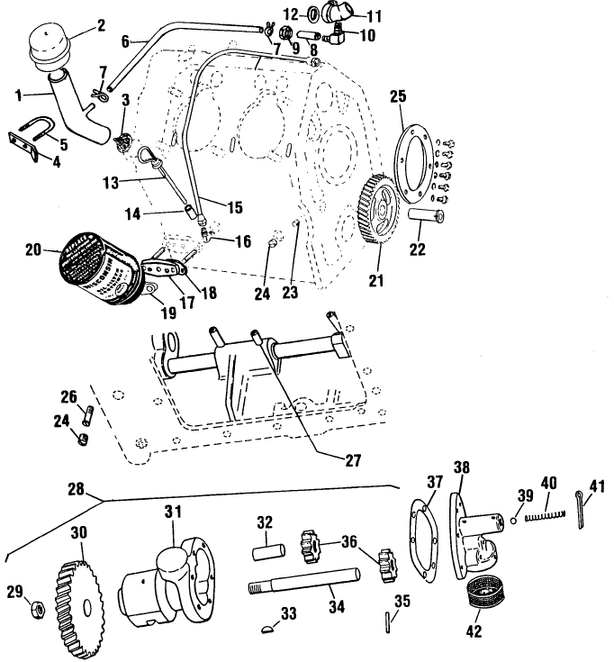 069 WISCONSIN VH4D ENGINE, LUBRICATION SYSTEM