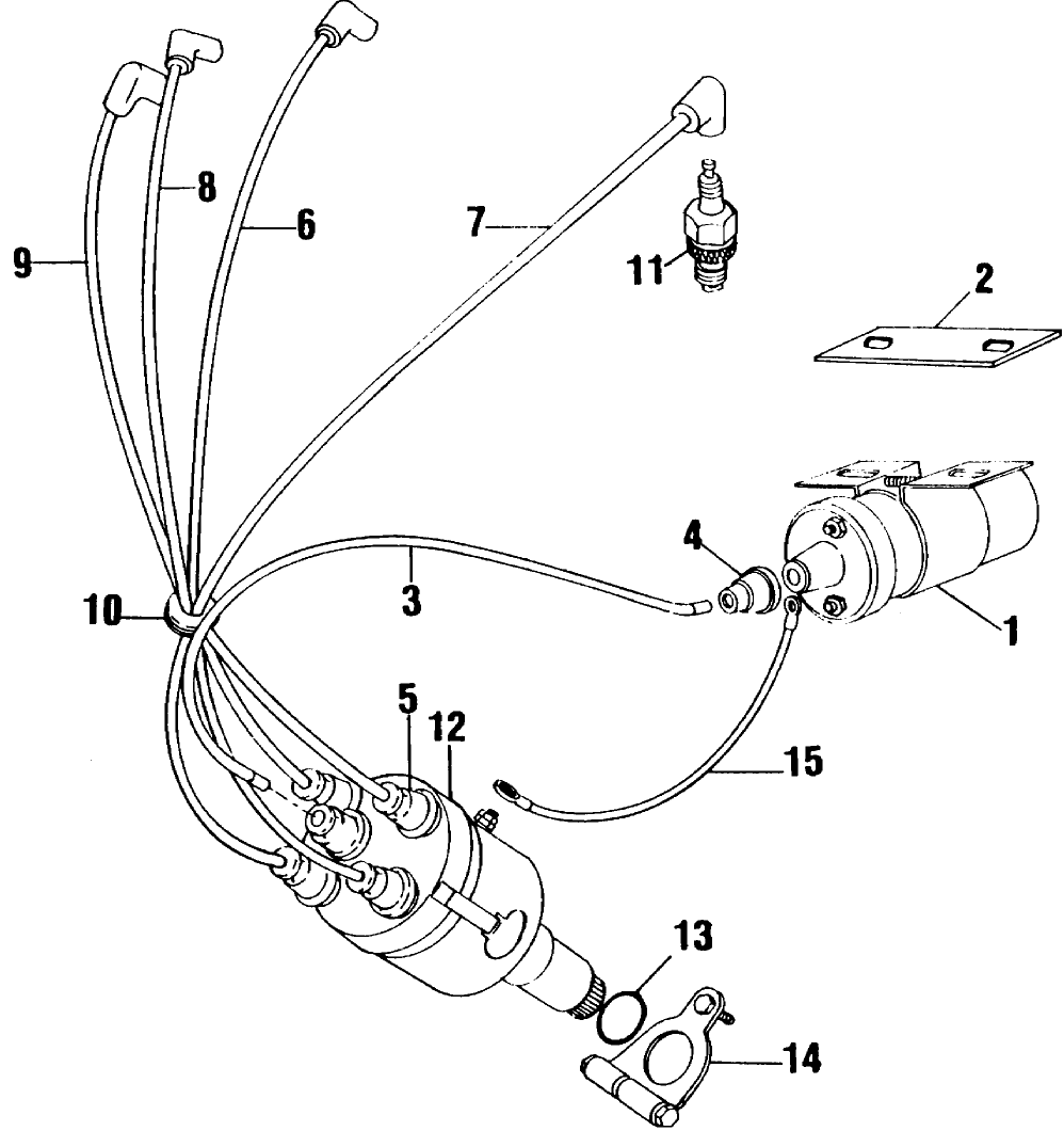 072 WISCONSIN VH4D ENGINE, IGNITION COIL & DISTRIBUTOR