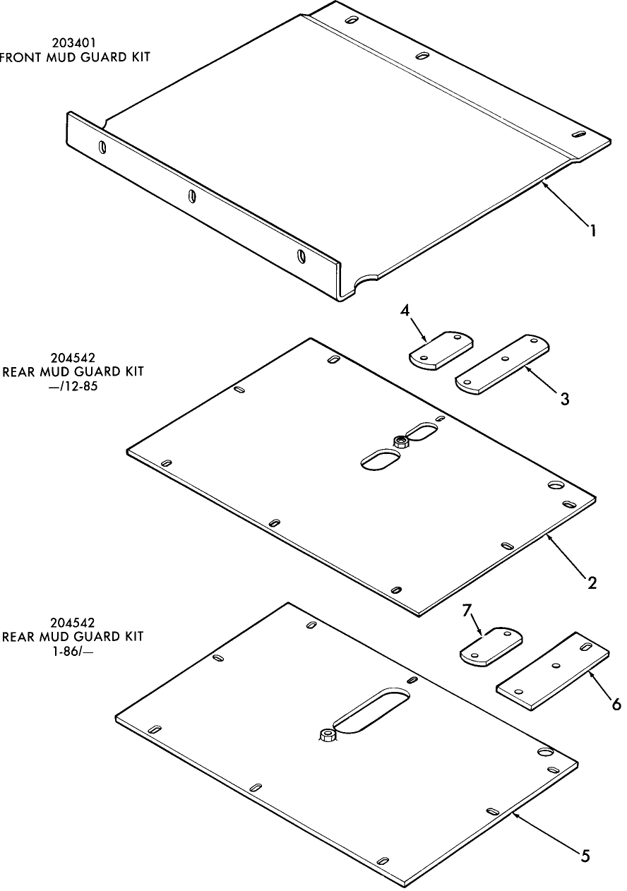 01C01 FRONT AND REAR MUD GUARD KITS