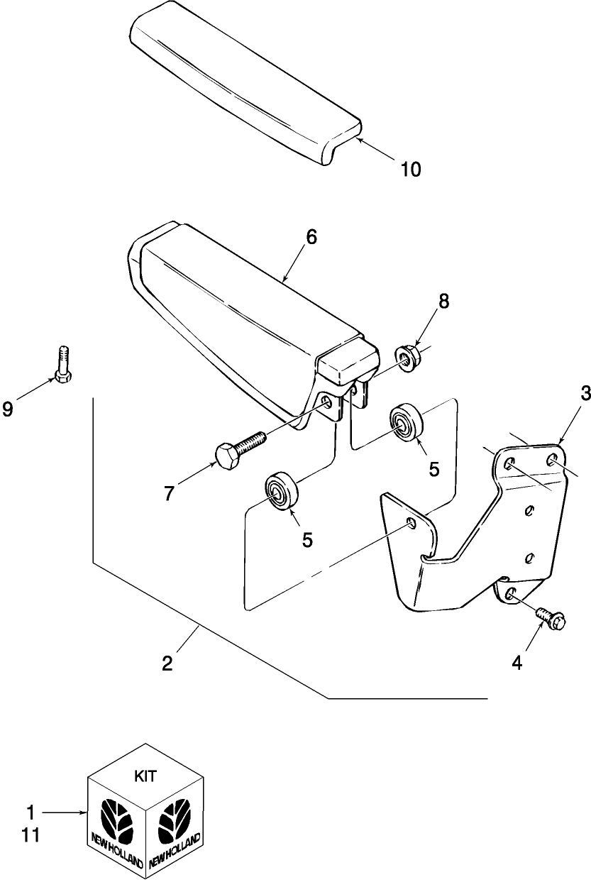 01C03 ARM PAD & ARMREST KIT, STEEL SEAT BACK