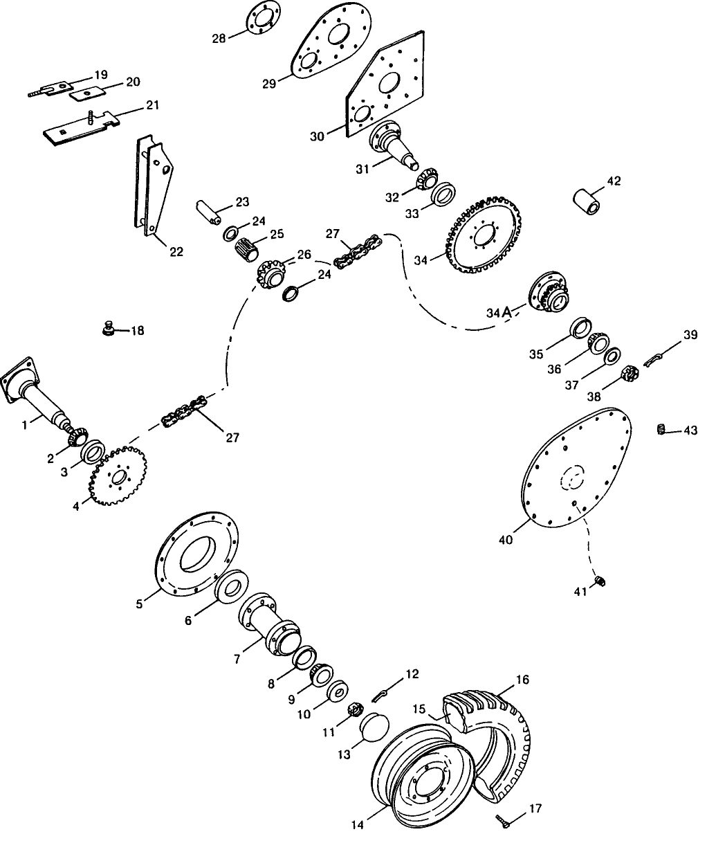 007 WHEELS, SPINDLES, DRIVE GEARS & DRIVE