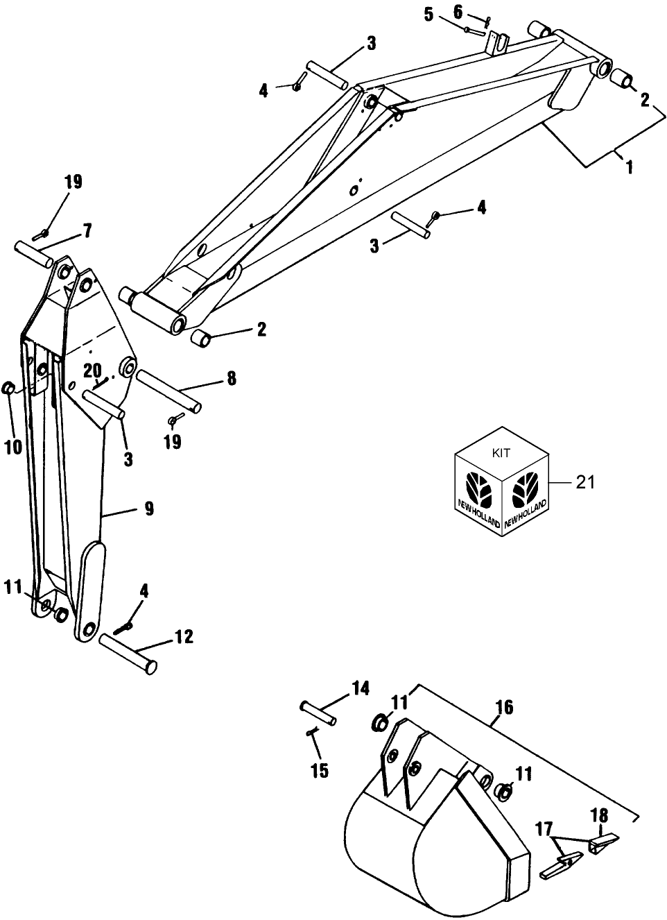 097 LB-11 BOOM, DIPPER STICK & BUCKET