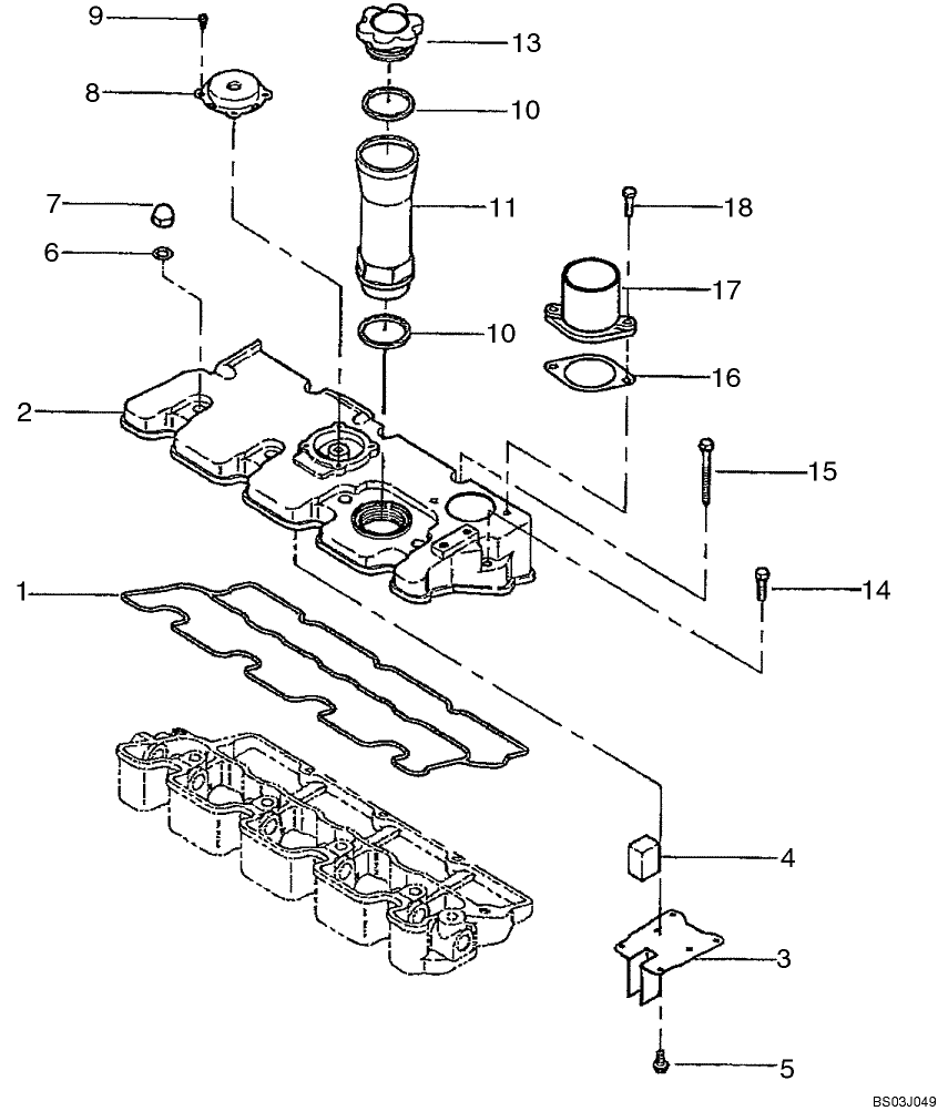 01.05.01 CYLINDER HEAD COVER, TIER 2 ENGINE