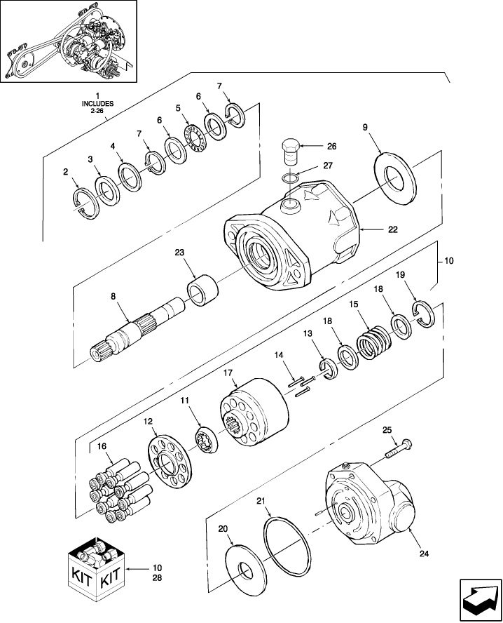 03.07.01 HYDROSTATIC MOTOR, 1-SPEED