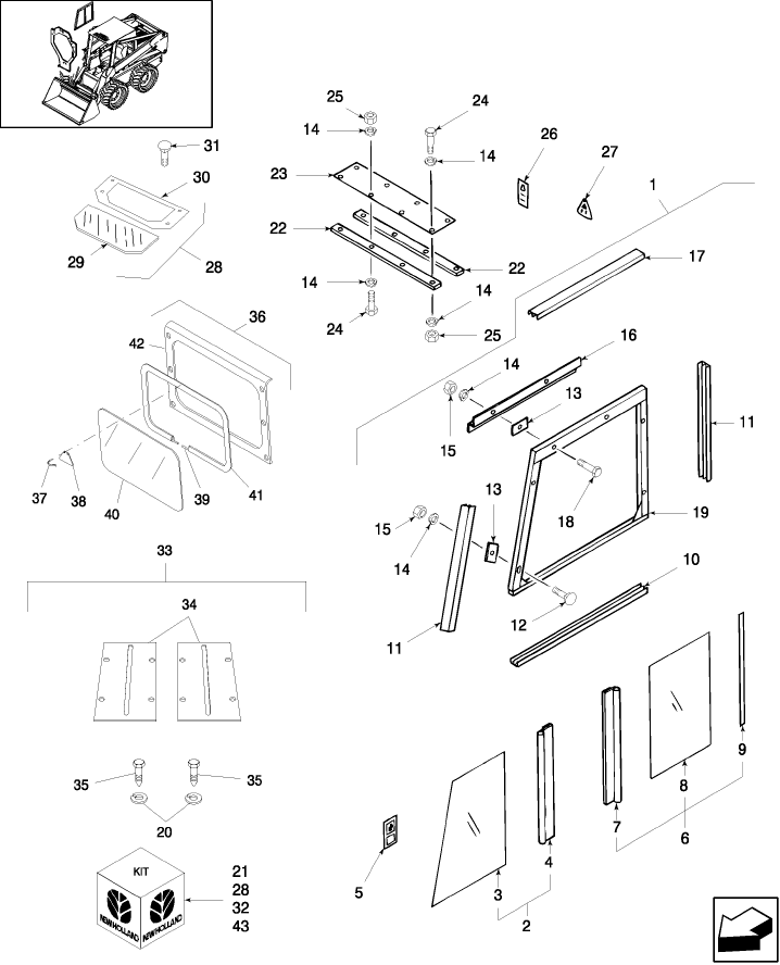 10.05.01 CAB ENCLOSURE KIT, FLOOR PLATE & WINDOWS