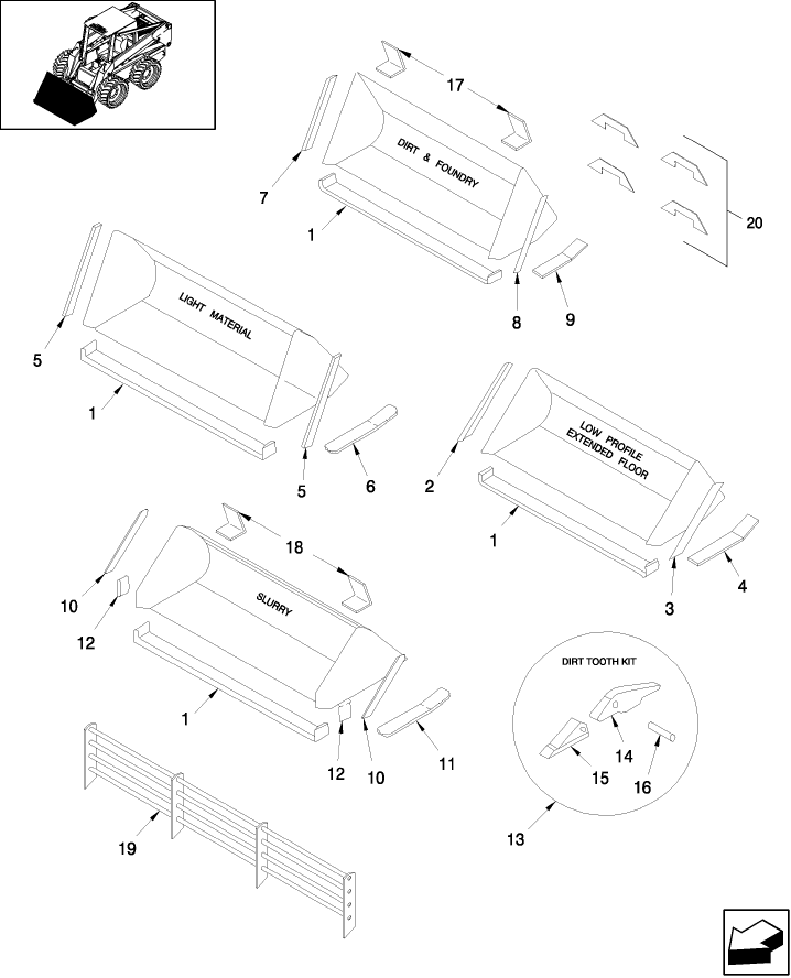 19.01 BUCKETS & DIRT TOOTH KIT